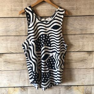 Hollister Tank Top USA Flag Stars Print Style LE